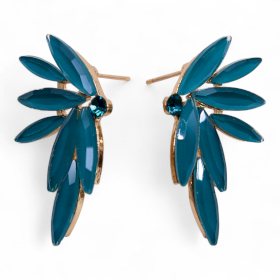 Teal Green - Vintage Glass - Fairies - Earrings