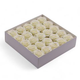 25x Craft Soap Flower - (5-Layer) Romatic Rose - Ivory