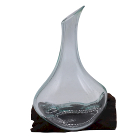 Molten Glass Mini Decanter on Wood