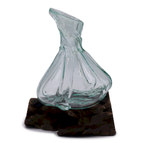 Molten Glass Fancy Mini Decanter on Wood