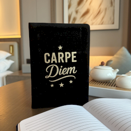 Velvet Note Book - 80 pages - Carpe Diem- Black