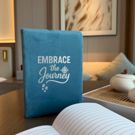 Velvet Note Book - 80 pages - Embrace the Journey - Light Blue