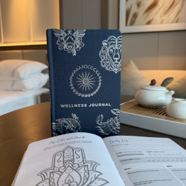 Midnight Blue Wellness Journal - 120 pages - Silver Zodiac