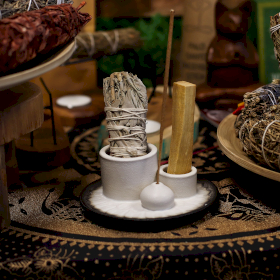 Ceramic Palo Santo & Smudge Holders, Incense & Smudge Sticks with Free Palo Santo Sticks