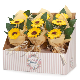 6x Ready to Retail Soap Flower - Two Sunflower Bouquet