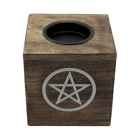 Large Square Mango Wood Oil Burner- Pentagon
