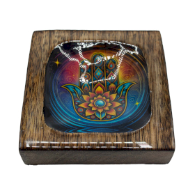 Med Enamelled Mango Tray Set - Hamsa