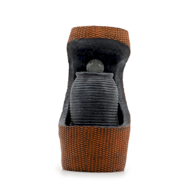 Grand Water Feature - 24x22x48cm - Colour Changing Crystal Ball in Greek Urn in Basket