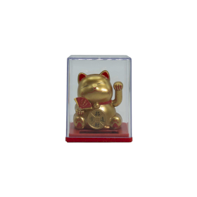 Mini Solar Powered Money Cat in Box - Gold