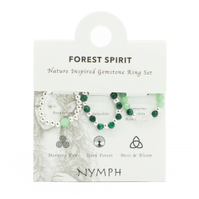 3x Nymph Spirit Gemstone Ring Set - Forest Spirit