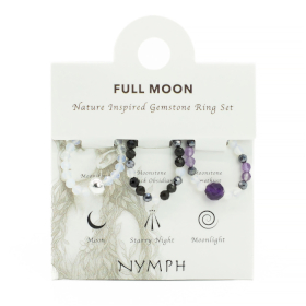 3x Nymph Spirit Gemstone Ring Set - Full Moon