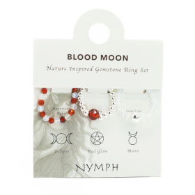 3x Nymph Spirit Gemstone Ring Set - Blood Moon