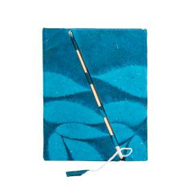 Med Lokta Bold Floral Bamboo Lock Notebook Lrg (15x12cm) - 45 leafs - Midnight Blue