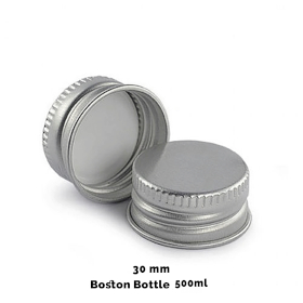 50x Cap for Clear Flask Bottle  (for 500ml) - Aluminum Silver 30mm