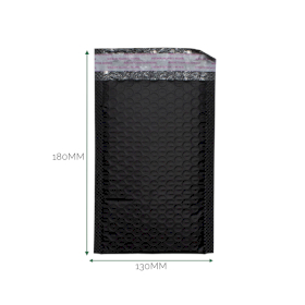 35x Black Poly Bubble Envelope (130x180+40mm)