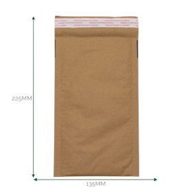 40x Kraft Padded Honeycomb Envelope (135x225+40mm)