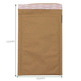 30x Kraft Padded Honeycomb Envelope (165x225+40mm)