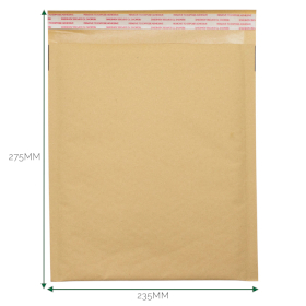 30x Kraft Padded Bubble Envelope (235x275+40mm)