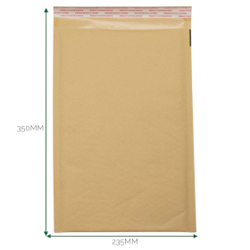 25x Kraft Padded Bubble Envelope (235x350+40mm)
