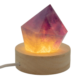 3x 6cm Round Wooden USB LED Stand - Cool/Warm/Daylight