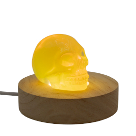 3x 8cm Round Wooden USB LED Stand - Cool/Warm/Daylight