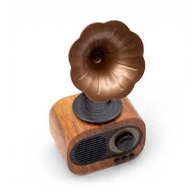 Retro Mini Gramophone Speaker - Bluetooth & FM Radio