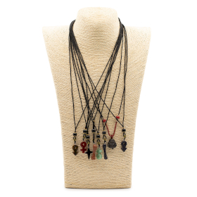 8x Cord Necklace Gemstone Pendants - Iconic Collection (assorted)