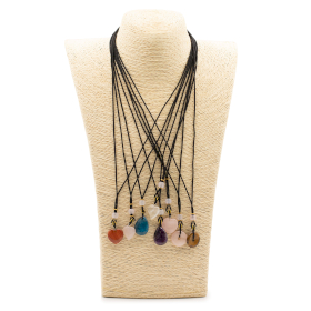8x Cord Necklace Gemstone Pendants - Hearts Etc Collection (assorted)