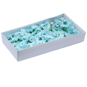 36x Craft Soap Flowers - Hydrangea - Baby Blue