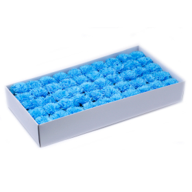 50x Craft Soap Flowers - Carnations - Sky Blue