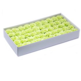 50x Craft Soap Flowers - Carnations - Lime