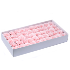 50x Craft Soap Flowers - Carnations - Pink