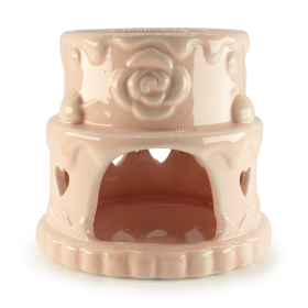3x Ceramic Cake Oil Burner - Hearts - Pink