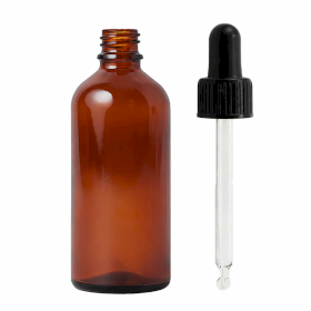 70x 100ml Amber Glass Dropper Bottle with Black Pipette