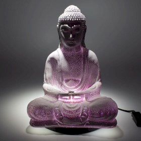 Medditation Buddha Lamp Lavender Crackle - Oval Stand