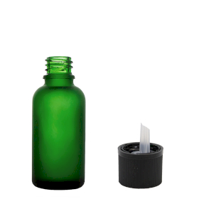 88x 50ml Frosted Green Glass Dropper Bottle with Child Resistant Dropper Cap