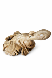 Ocean Guarding Octopus Handmade Parasite Wood Art Carving