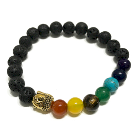 4x Lava Stone Bracelet - Buddha Chakra