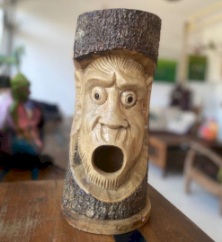 Tree Trunk Face - Bird House - Angry Monkey