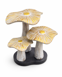 Golden Mushroom Art - Whitewash - Med  (25x25cm)
