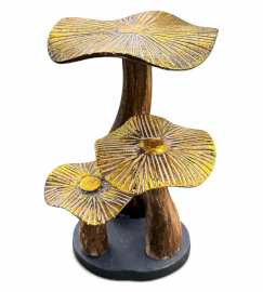 Golden Mushroom Art - Natural - Lrg (32x25cm)