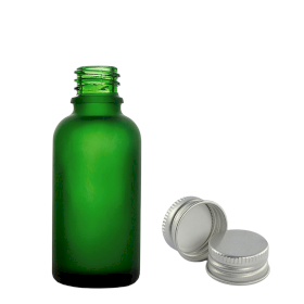 110x 30ml Frosted Green Glass Dropper Bottle with Aluminium Cap