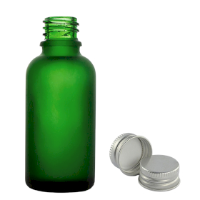 70x 100ml Frosted Green Glass Dropper Bottle with Aluminium Cap
