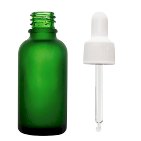 70x 100ml Frosted Green Glass Dropper Bottle with White Pipette