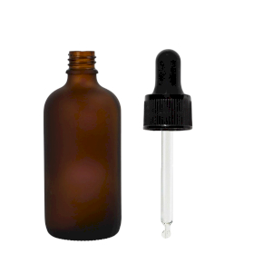 110x 30ml Frosted Amber Glass Dropper Bottle with Black Pipette