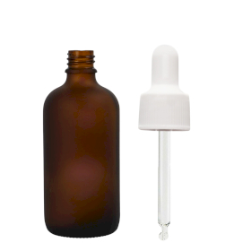 110x 30ml Frosted Amber Glass Dropper Bottle with White Pipette