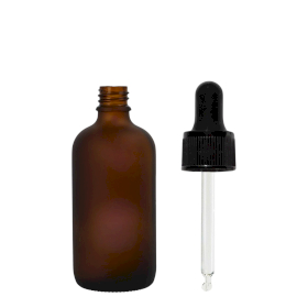 192x 10ml Frosted Amber Glass Dropper Bottle with Black Pipette