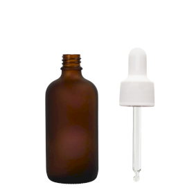 192x 10ml Frosted Amber Glass Dropper Bottle with White Pipette