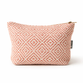 3x Nomad Sari Indian Jacquard Toiletry Bag - Coral Maze
