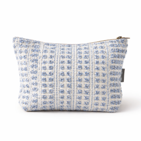 3x Nomad Sari Indian Jacquard Toiletry Bag - Indigo Echo